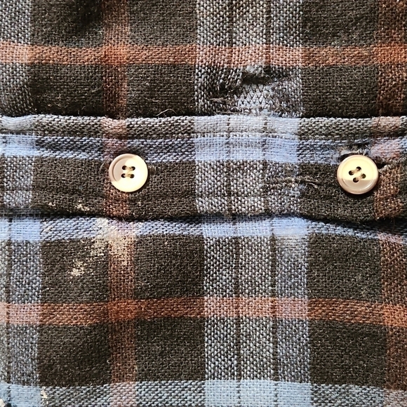 briggs Blue Plaid Flannel Button Down Shirt Jacket - Picture 4 of 10